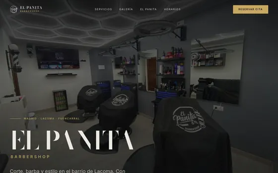 Página web de El Panita Barbershop, barbería en el barrio de Lacoma, Madrid